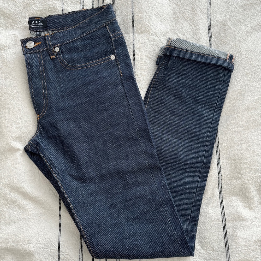NWOT APC Petit Standard Jean Droit Etroit Japanese Selvedge Jeans indigo Mens 28